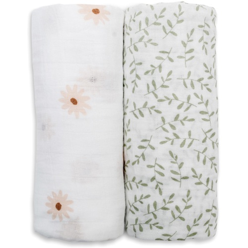 Buy Lulujo Cotton Muslin Swaddles Daisies + Greenery at Well.ca | Free Shipping $35+ in Canada