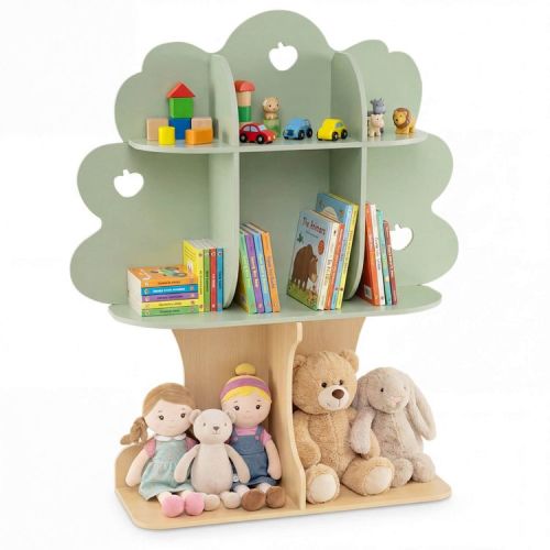 Costway 45” Kids Tree Bookshelf with Open Shelves for Reading Nook, Nursery, Classroom