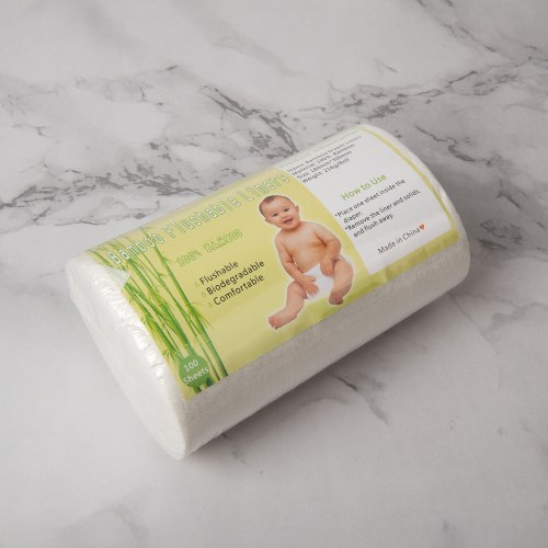 ALVABABY 1 Roll of Bamboo Flushable Liner Disposable Liners for Cloth Diaper (BBT01)