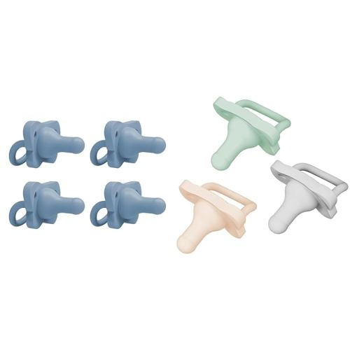 Dr. Brown's HappyPaci 100% Silicone Pacifier Bundle, 0-6 Months, Contoured One-Piece Design, 4 Pack and 3 Count