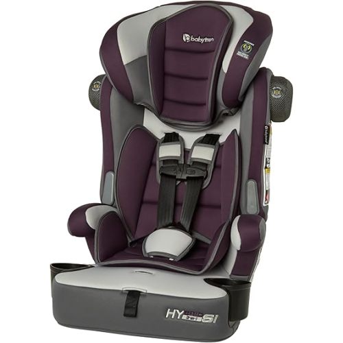 Baby Trend Hybrid SI 3-in-1 Combination Booster Seat, Dash Plum – Side-Impact Protection, 3-Stage Growth Design, Adjustable Headrest, Cushioned Comfort