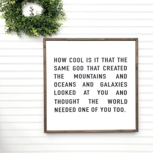 How Cool Is It that the Same God that Created the Mountains, Christian Wall Art, Framed Wood Sign, Gender Neutral Nursery Wall Decor