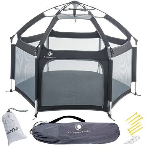 POP 'N GO Baby Playpen - Portable, Pack & Carry Play Yard for Baby and Kids - California Beach Co Toddler Playpen - Black