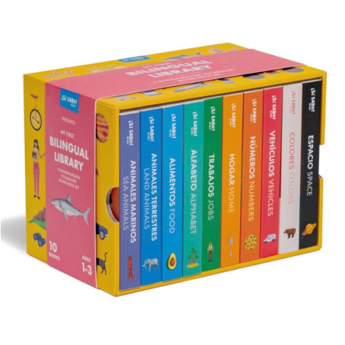 My First Bilingual Library: A Spanish-English Vocabulary Board Book Set of Colors, Numbers, Animals, ABCs, and More (Si Sabo Bilingual Books for Kids)