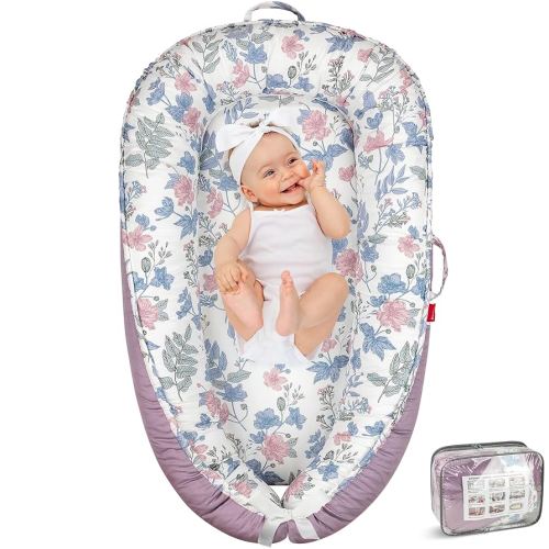 Baby Lounger - Baby Lounger for Newborn 0-24 Months, Breathable & Soft Baby Nest, Portable and Lightweight Lounger for Home and Travel, Ideal Newborn Babies Essentials
