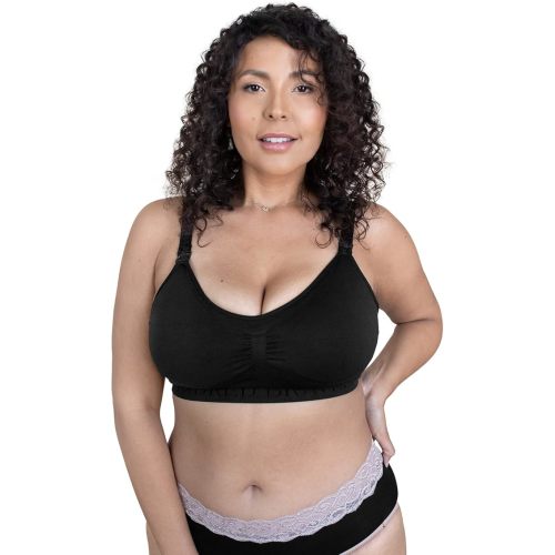 Kindred Bravely Sublime Seamless Nursing Bra | Wireless Maternity & Postpartum Bra - Busty (Cup Sizes E-I) - X-Large - Black
