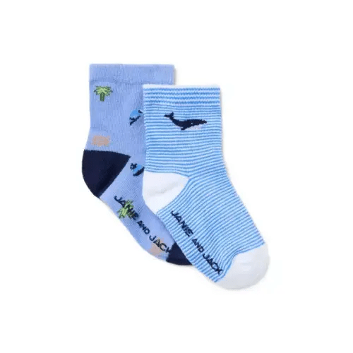 Baby Dreamy Blue And Blue Ripple Stripe Baby Nautical Icon Sock 2-Pack by Janie and Jack