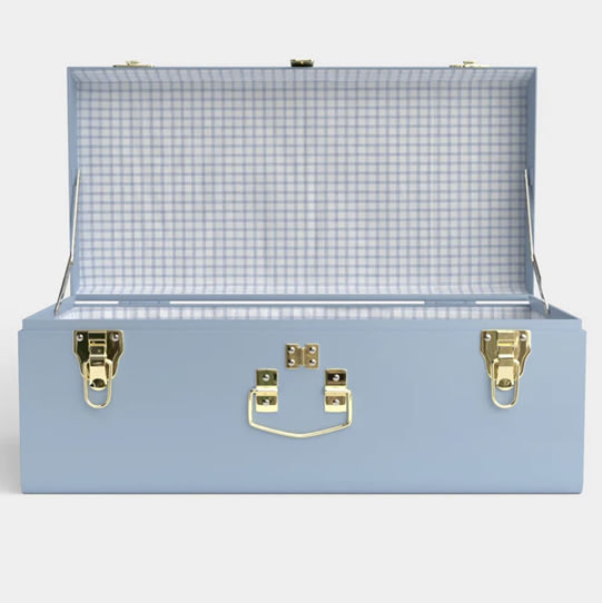 Petite Trunk - Light Blue - Picnic in Blue / No Embroidery