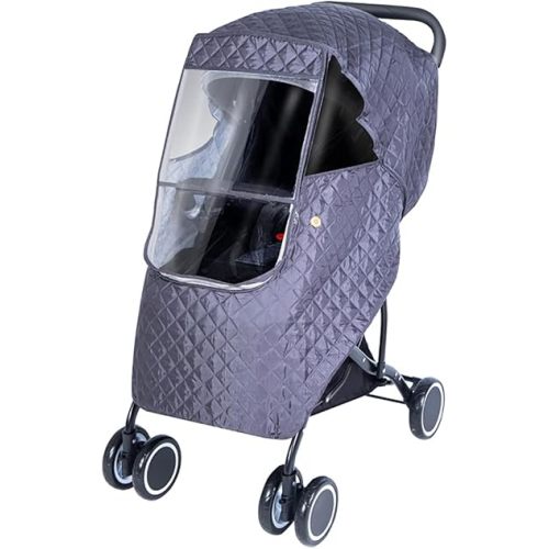 Winter Stroller Weather Shield Universal,Baby Stroller Rain Cover Waterproof,Travel Strollers Raincoat,Pushchairs Accessories,for Colder Weather,Protect from Snow Wind Sun Dust (Dark Gray)