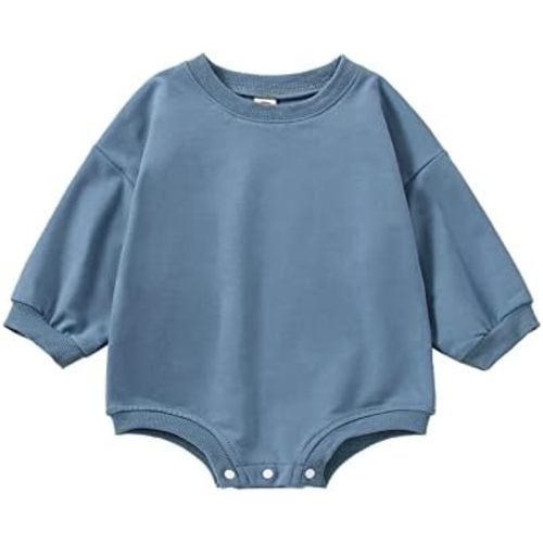 Baby Boy Girl Bubble Shirt Romper Outfit Short Sleeve Summer Bodysuit Top Newborn Oversized Crewneck Jumpsuit