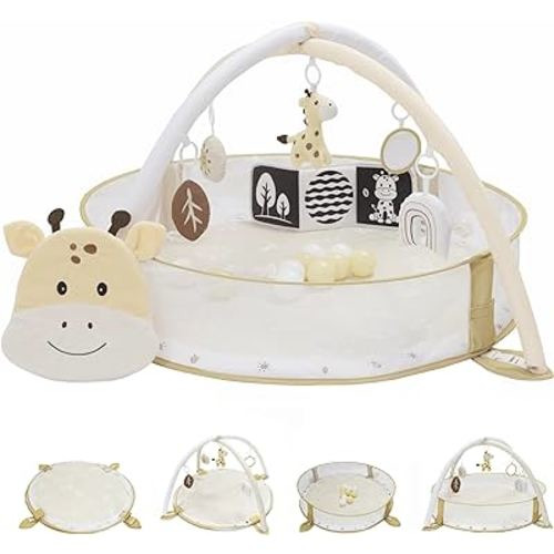 6-in-1 XL Play Mat & Play Gym, Baby Gym, Baby Activity Gym, Sensory Exploration and Motor Skill Development Toys (Sand)