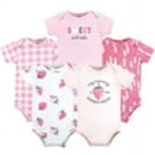 Hudson Baby Short Sleeve Bodysuits, 5-Pack, Newborn- 24 Months