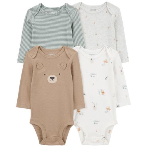 Baby 4-Pack Bear Long-Sleeve Bodysuits - Carter's | Carter's