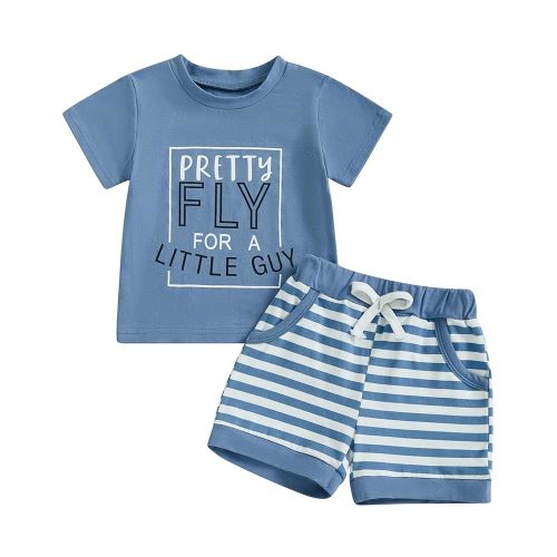 Murnouche Toddler Baby Boy Summer Clothes Excavator Print Letter T Shirt Casual Shorts Set