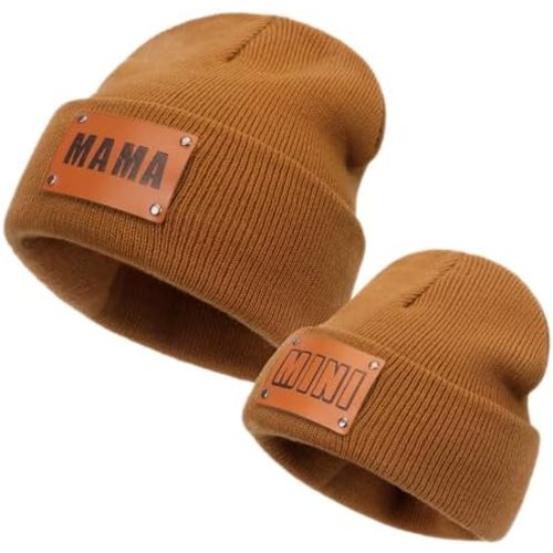 Parent-Child Beanie Hat,Mother & Baby Daughter/Son Winter Warm Knit Hat,Kids Soft Beanie Cap