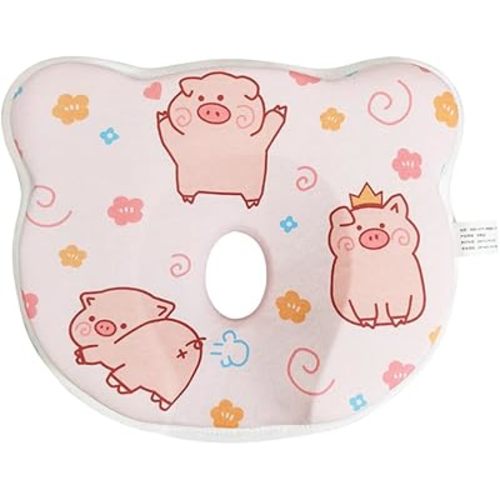 Memory Foam Pillow, Skin-Friendly & Breathable, Soft & Cosy, Easy Clean & Machine Washerable, Ideal for Perfect Head Shape, Infants Nursing Pillow for Boys & Girls (Pink)