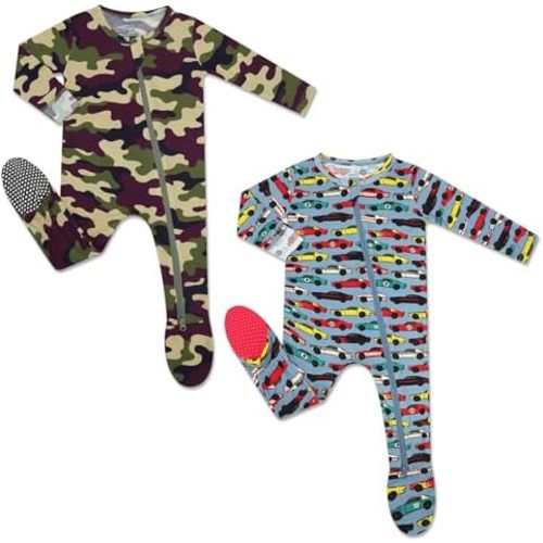 HAPIU Rayon from Bamboo Baby Footed Pajamas, 2 Way Zipper YKK, Footie for Baby Boy Girls, Newborn-24 Months