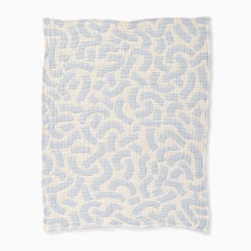 Sprinkled Waves Baby Blanket - Blue