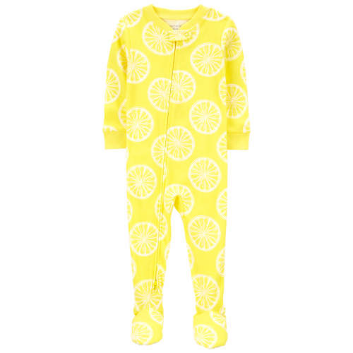 Baby 1-Piece Lemon 100% Snug Fit Cotton Footie Pajamas - 12M - Style,Yellow