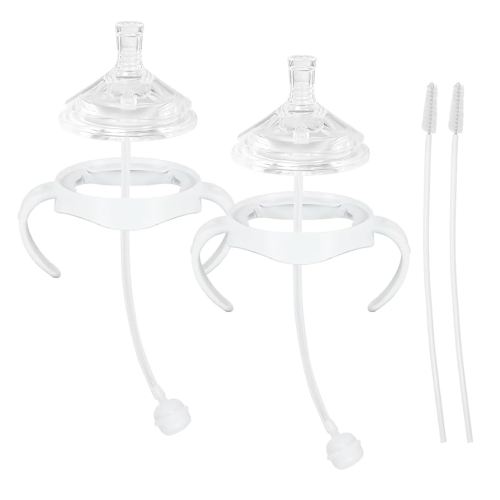 Straw Cup Soft Spout Conversion Kit for Philips Avent Natural Baby Bottle, Bottle Handles and Weighted Straw (2 Pack)