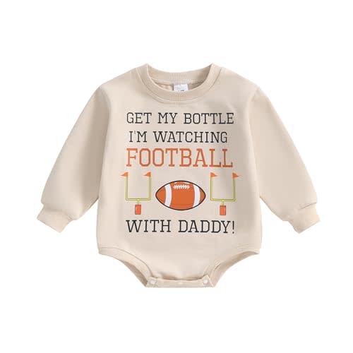 Baby Boy Girl Football Outfit - Crew Neck Sweatshirt Romper Bodysuit Newborn Infant Football Clothes Fall Clothes