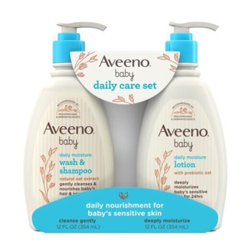 Baby Daily Care Gift Set Includes Daily Moisturizing Body Lotion & 2-in-1 Baby Bath Wash & Shampoo - 2 ct