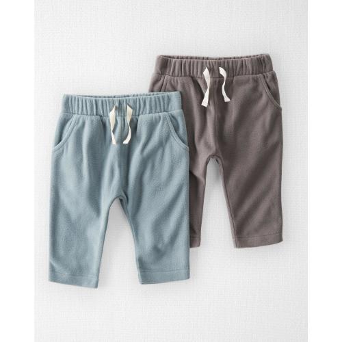 Carter's Little Planet Baby 2-Pack Recycled Fleece Pants - 9M - Style,Cloudy Day/Grey Winter
