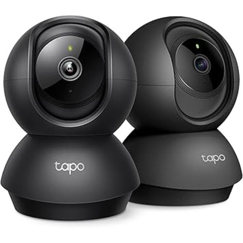 Tapo TP-Link 2K Pan/Tilt Indoor Security Camera for Baby Monitor, Pet Camera, Motion Detection & Tracking, 2-Way Audio, Cloud & SD Card Storage, Works w/Alexa & Google Home, Black, C211(2-Pack)