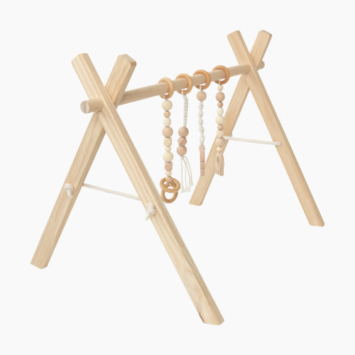 Poppyseed Play Natural Pine Wood Gym - Macrame Toys
