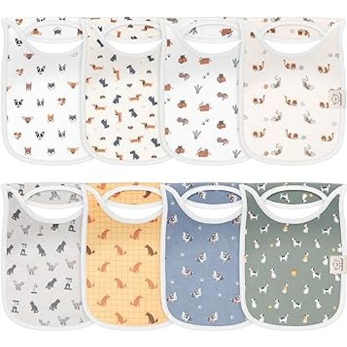 8-Pack Baby Bibs for Boys, Girls - Pullover Bibs for Baby Girl, Baby Boy, Baby Girl Bib, Baby Boy Bibs, Baby Bandana Bibs,Baby Bibs For Drooling And Teething,Infant Bibs,Newborn (Pets & Paws)