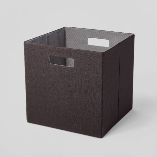 13" X 13" Fabric Bin Black - Brightroom™: 13 Inch Storage Cube, Decorative Storage, Polyester, No Assembly Required