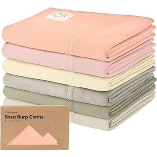Organic Burp Cloths Baby Girl, Boy - 6-Pack Large Baby Burp Cloths, Super Absorbent Burping Cloths for Babies, Soft & Plush Cotton Burp Cloth, Spit Up Burp Rags, Newborn Burp Clothes (Embrace)