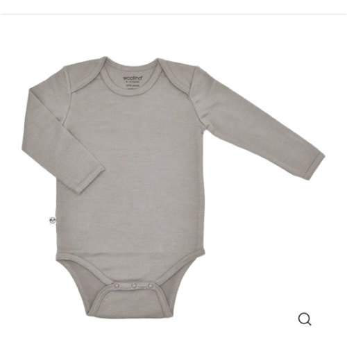 Baby Bodysuit, Long Sleeve, Merino Wool, Dove