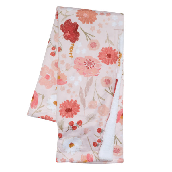 Flower Power Floral/Strawberry Soft/Cozy Fleece Baby Blanket – Lambs & Ivy