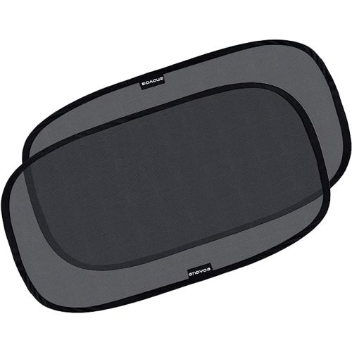 Enovoe Car Window Shade for Baby - (2 Pack) UV Protection Breathable Mesh Baby Window Covers - Sun Shade Blocker, Cling Windows Cover - Glare Shield and UV Rays Protection for Your Child - XL 25"x16"