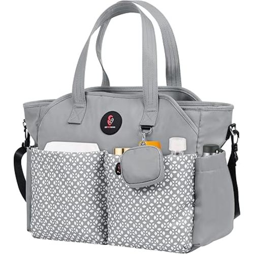 Bolsa de pañales Tote: Bolso grande de bebé Bolsa de pañales para niño Bolsa de pañales con estilo para niña, bolso de hombro para mamá