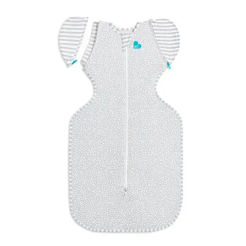 Love To Dream Swaddle Up Bamboo Transition Bag 1.0 Tog Wave Dot Grey Medium | Baby Bunting AU