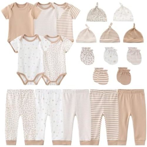 Unisex Baby Bodysuits Sets 20 Pack Cotton Casual New Born Clothes Comfort Infant Outfit Essentials
