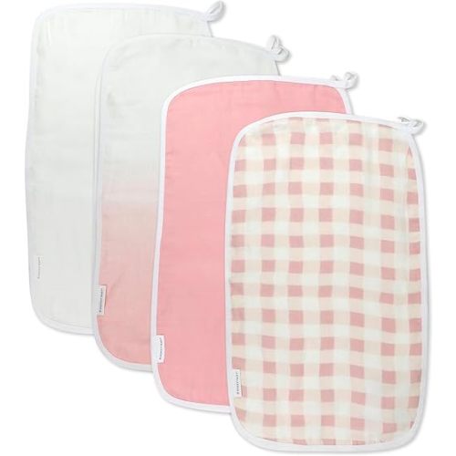 HonestBaby Unisex Baby Multipack Woven Burp Cloths Soft Absorbent Multi-Layered 100% Organic Cotton