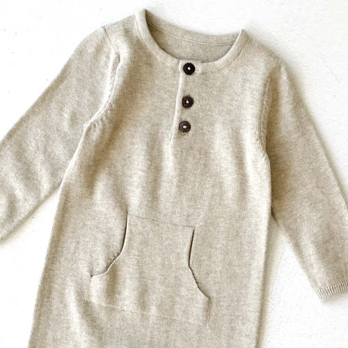 Milan Earthy Knit Kangaroo Pocket Jumpsuit (Organic Cotton) by Viverano
