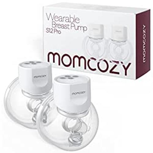 Momcozy S12 Pro Hands-Free Breast Pump Wearable, Double Wireless Pump with Comfortable Double-Sealed Flange, 3 Modes & 9 Levels Electric Pump Portable, Smart Display, 24mm, 2 Pack - Pack of 2 - White
