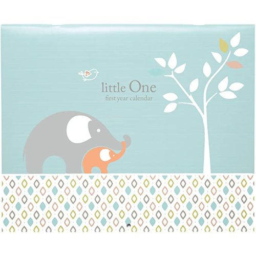 C.R. Gibson Elephant Blue Baby Calendar Milestone Stickers, 11'' W x 18'' H - First Year Calendar