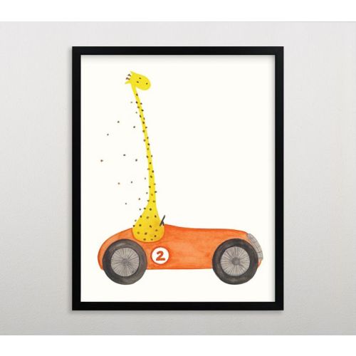 Minted® Fast Riders Framed Gallery Art by Francisca Reyes | Pottery Barn Kids — GIRAFFE