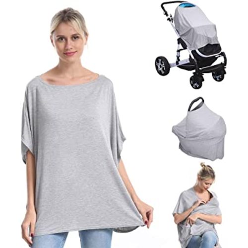 Bamboo Nursing Breastfeeding Cover Car Seat Canopy for Infant Baby