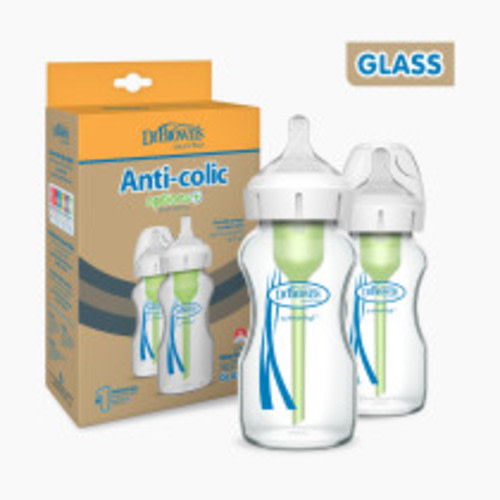 Dr. Brown's Anti-colic Options+ Wide-Neck Glass Baby Bottle - 9 Oz