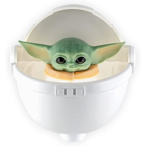 STAR WARS LED Night Light, Baby Yoda Floating Carrier, Plug-in, Dusk-to-Dawn Sensor, The Mandalorian, Grogu, UL-Certified, Cute Nightlight for Kids, Bedroom, Bathroom, Hallway, Game Room, 53234