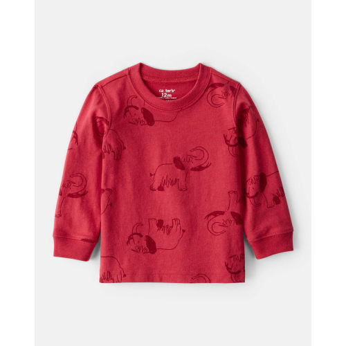 Baby Boy Mammoth Long-Sleeve Graphic Tee - Red - Carter's | Carter's