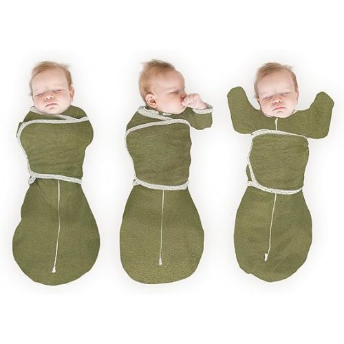 SwaddleDesigns Omni Swaddle Sack Arms Up Half-Length Sleeves & Mitten Cuffs, Swaddle Transition