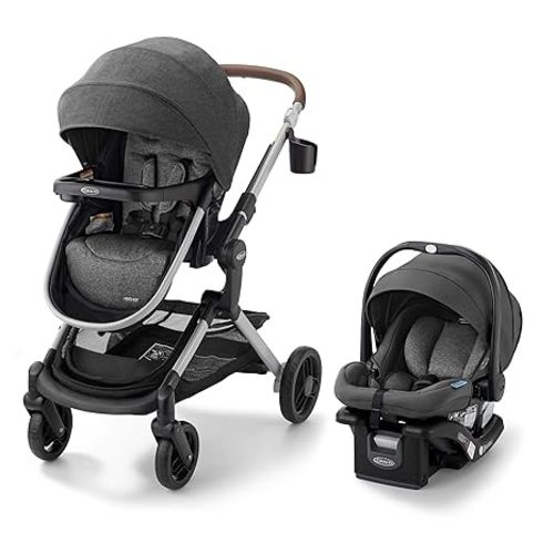 Graco Modes Nest Travel System, 3-in1 Modular Carseat Stroller Combo, Adjustable Slide2Me Infant Car Seat Carrier to Toddler Stroller, Includes the SnugRide DLX Infant Car Seat, Sullivan