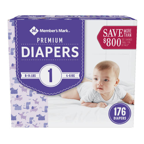 Member's Mark Premium Baby Diapers, Sizes: Newborn - 7 - Sam's Club
